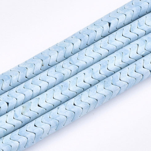 Natural Agate Wave Dyed Blue Beads 6.5-7mm